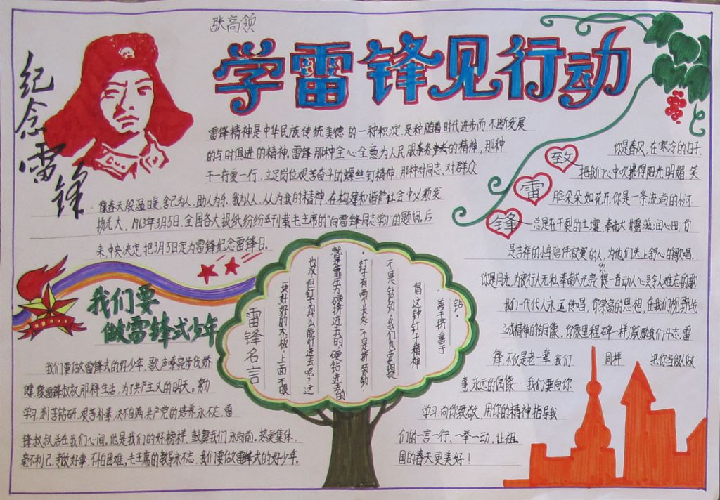 雷锋精神在我心中手抄报