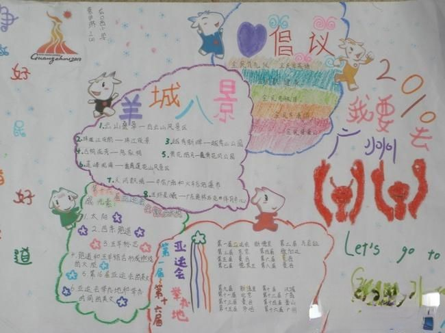2022我要去广州亚运手抄报作品