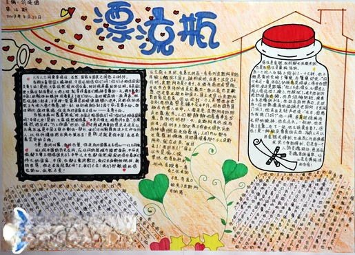 漂流瓶手抄报版面设计图