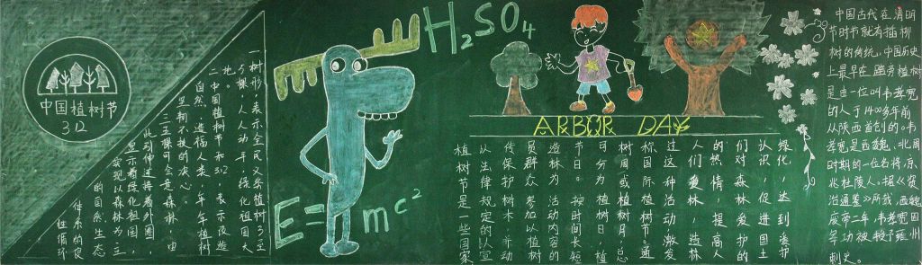 312中国植树节黑板报图片