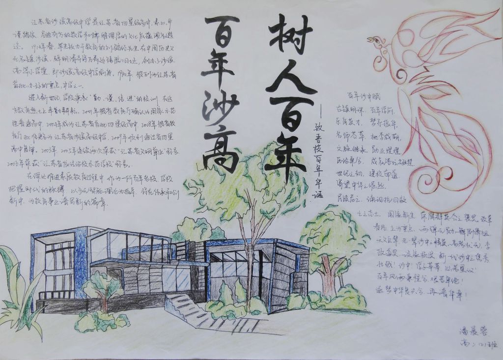 百年沙高树人百年手抄报