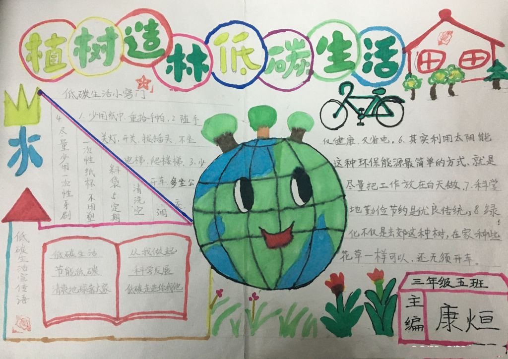 爱护树木守护家园手抄报