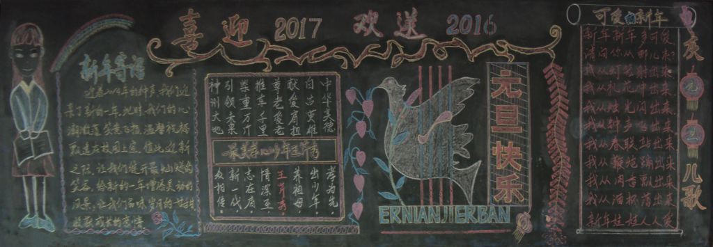 喜迎2023欢送2022黑板报