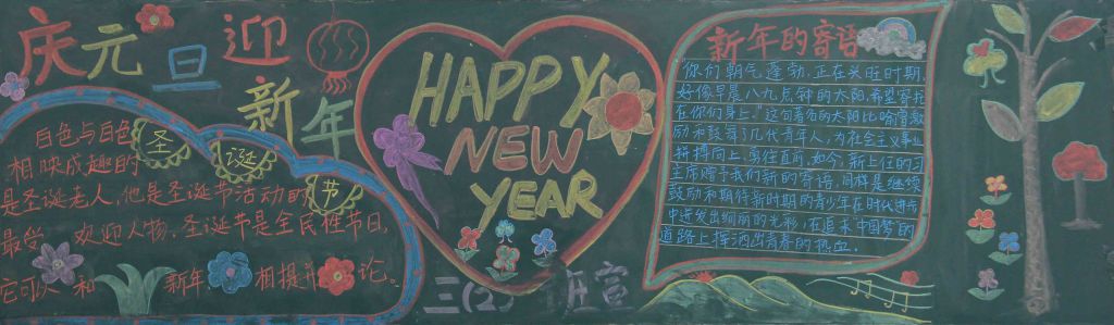 2022庆元旦迎新年黑板报高清大图