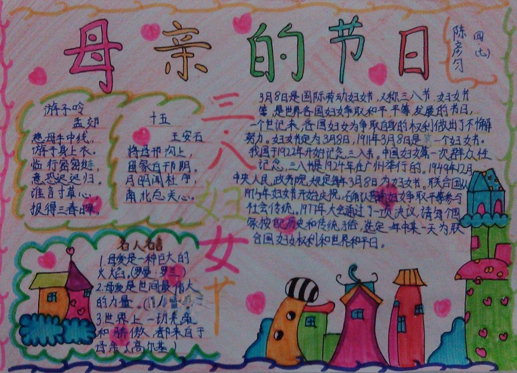 38母亲的节日手抄报 38母亲的节日手抄报