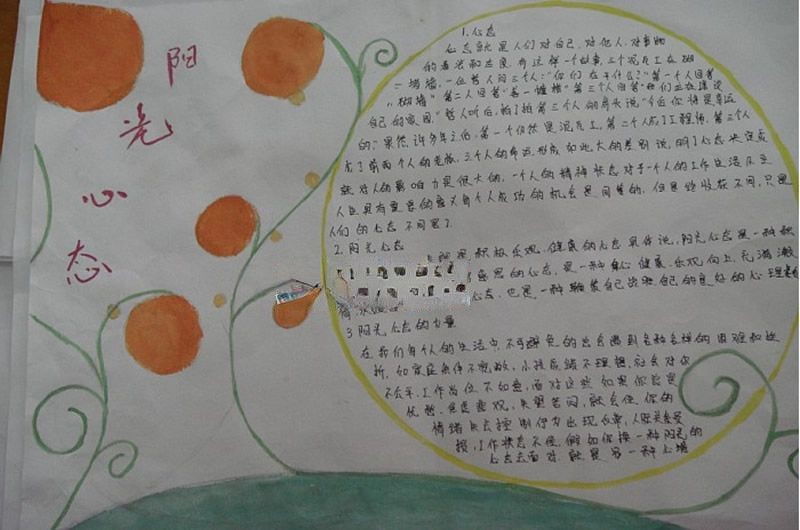 塑造阳光心态手抄报
