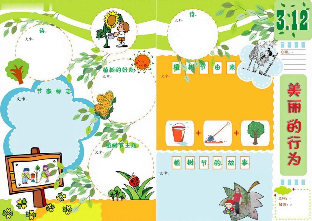 2022植树节电子小报模板