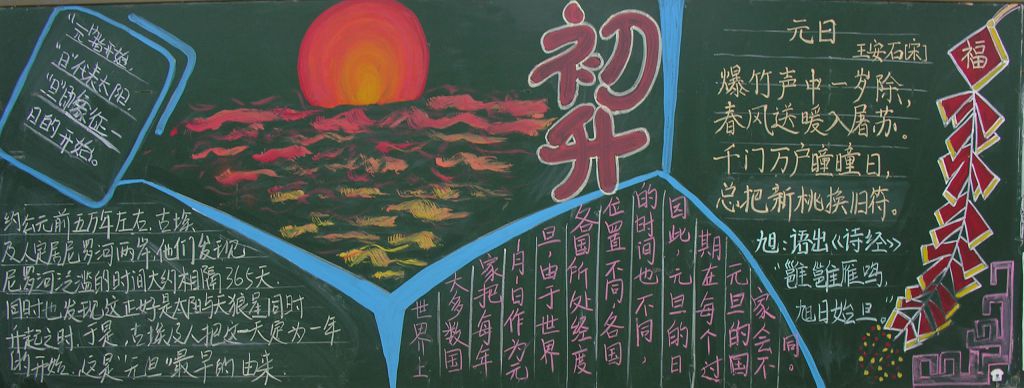 迎接2022元旦黑板报