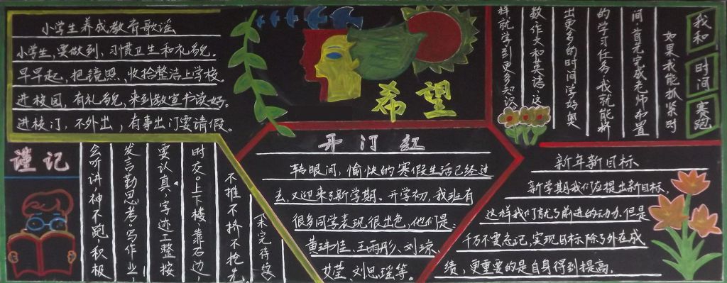 新年寄语黑板报图片大全 新年寄语黑板报图片大全