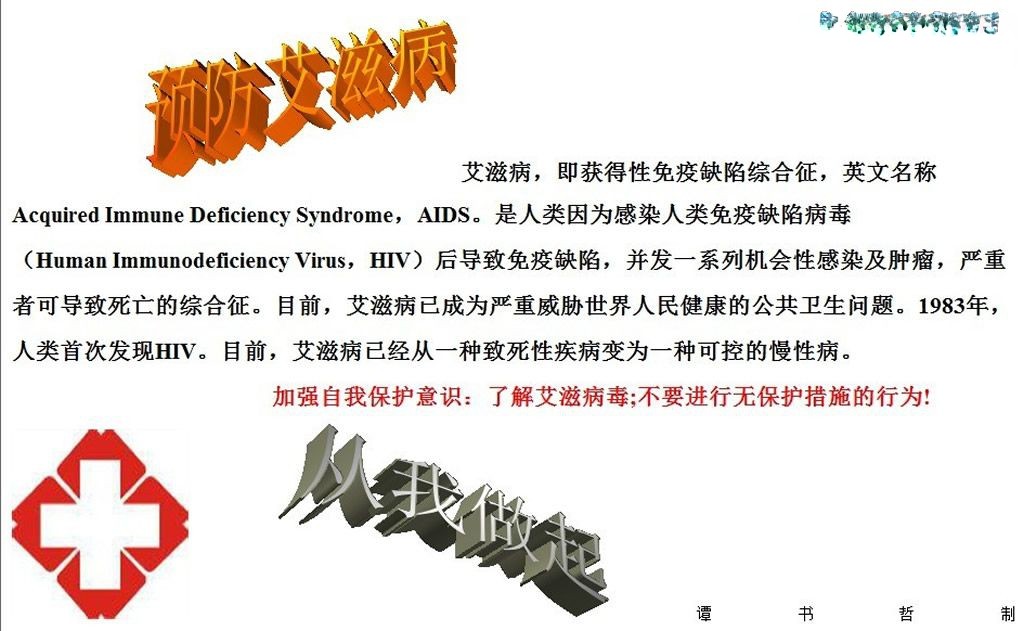 防艾电子手抄报图片