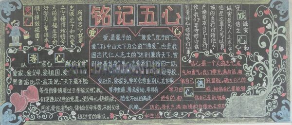 五心教育黑板报图片及内容