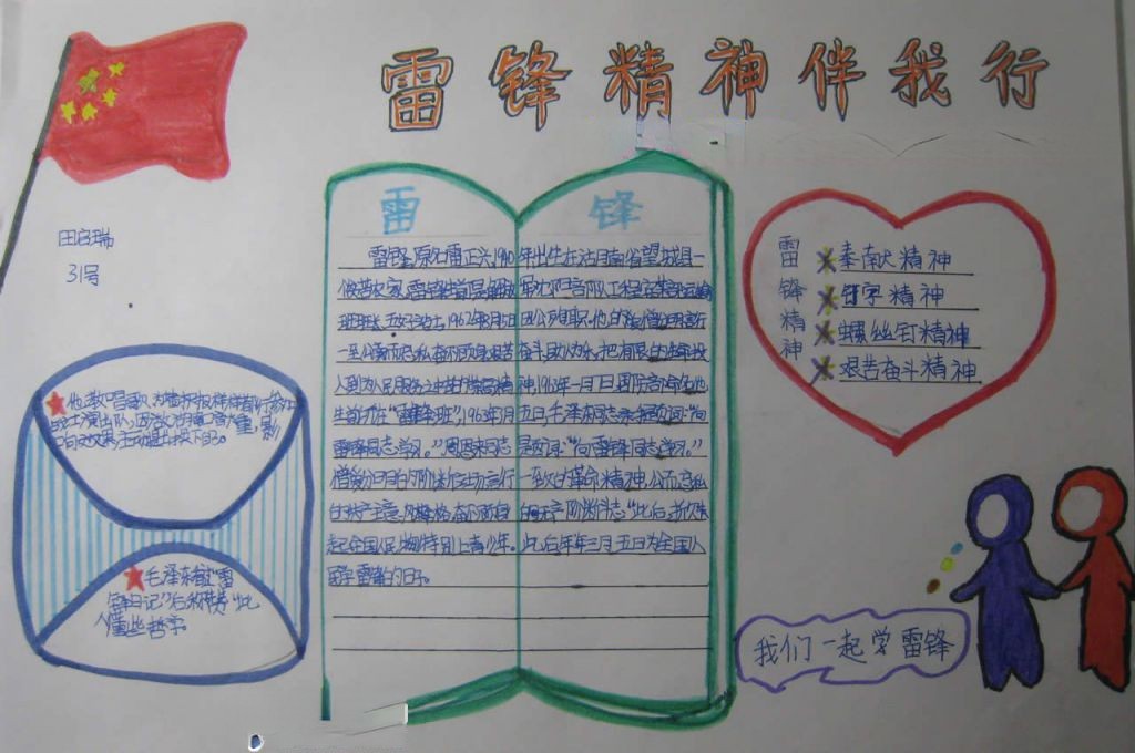 简单的学雷锋手抄报