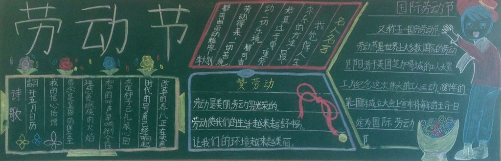 热爱劳动,尊重劳动者黑板报