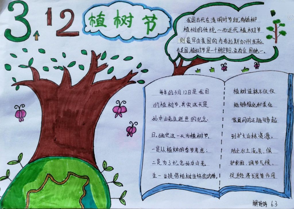 2022植树节手抄报大全，让绿色不慢这个美丽的地球！