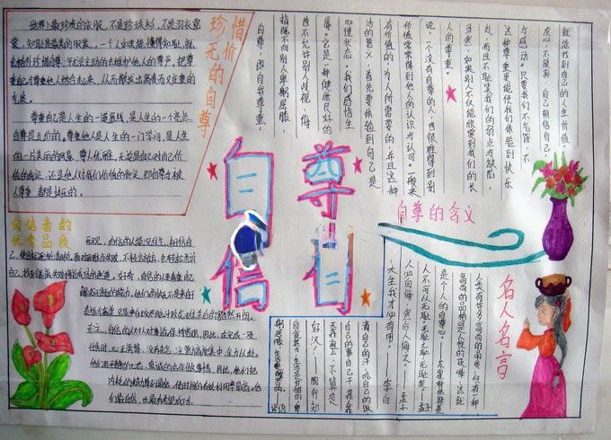 自尊自信手抄报图片