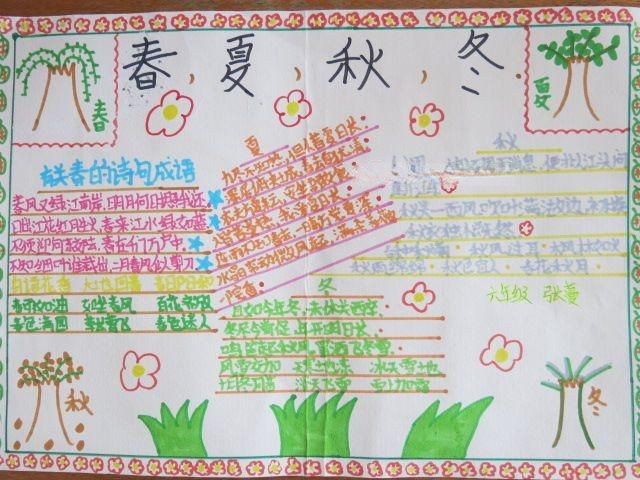 春夏秋冬手抄报图片