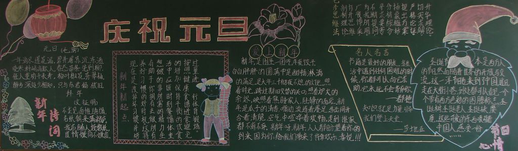 迎接2022元旦黑板报