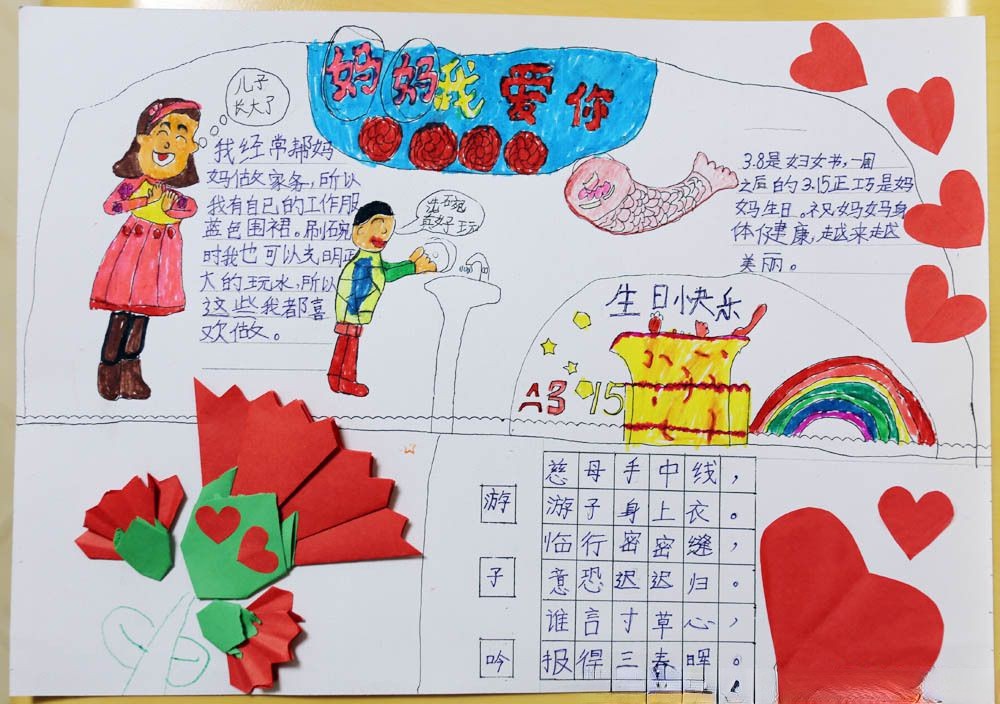 妇女节妈妈我爱你手抄报