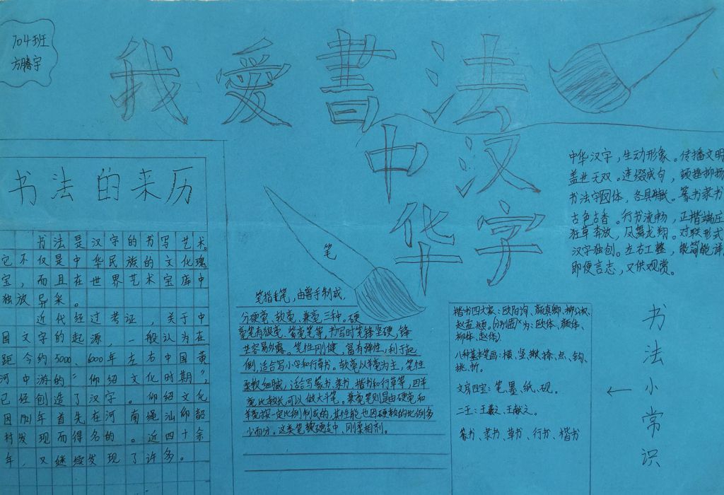 我爱书法手抄报设计图