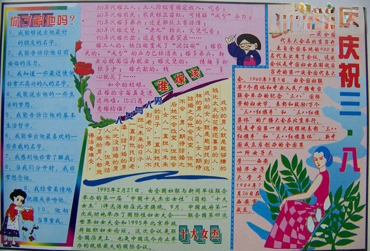 庆祝三·八手抄报设计图