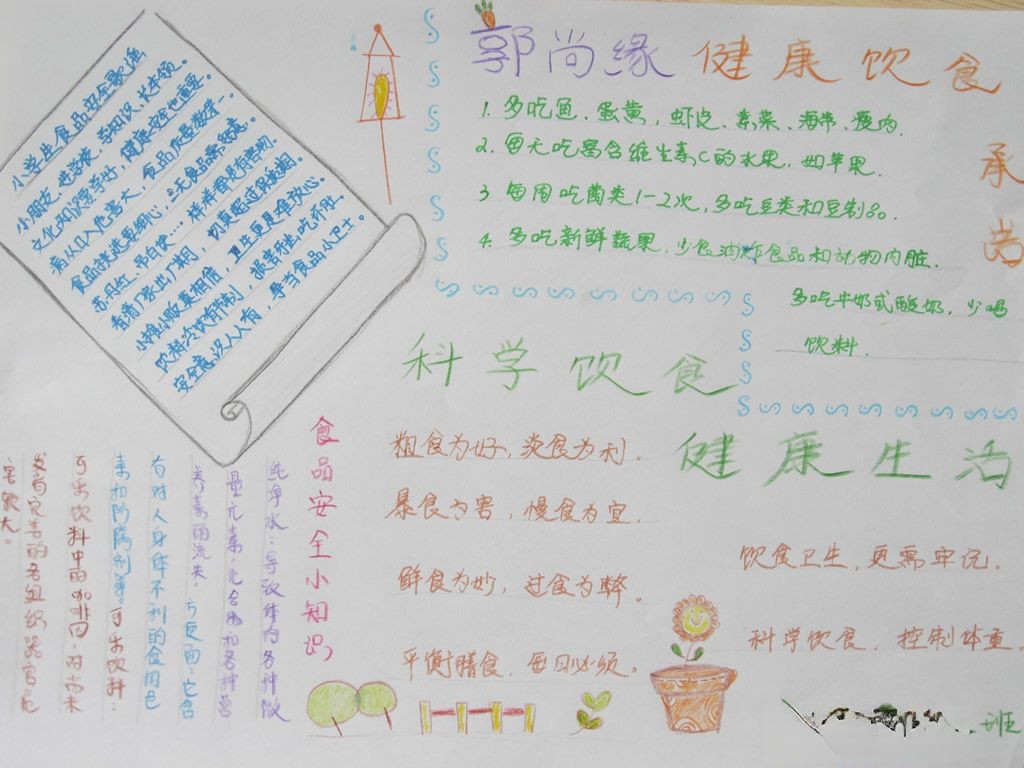 科学饮食预防肥胖手抄报
