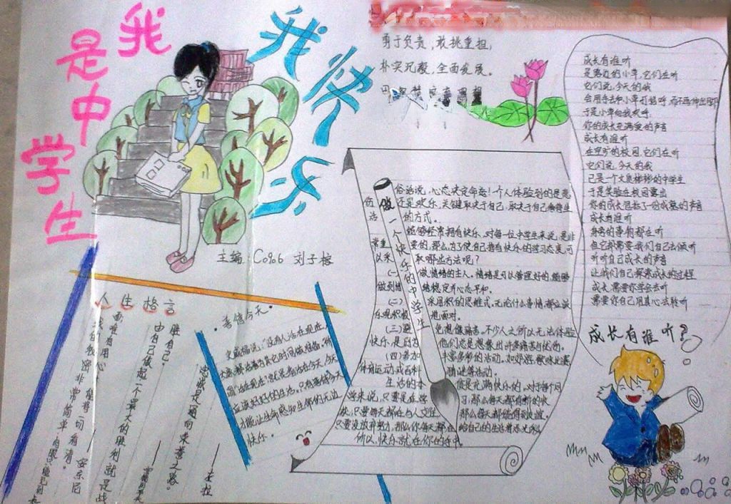 我是中学生手抄报图片