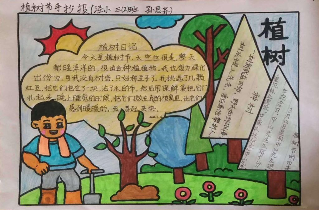 呵护绿色守护地球—2022植树节手抄报作品展