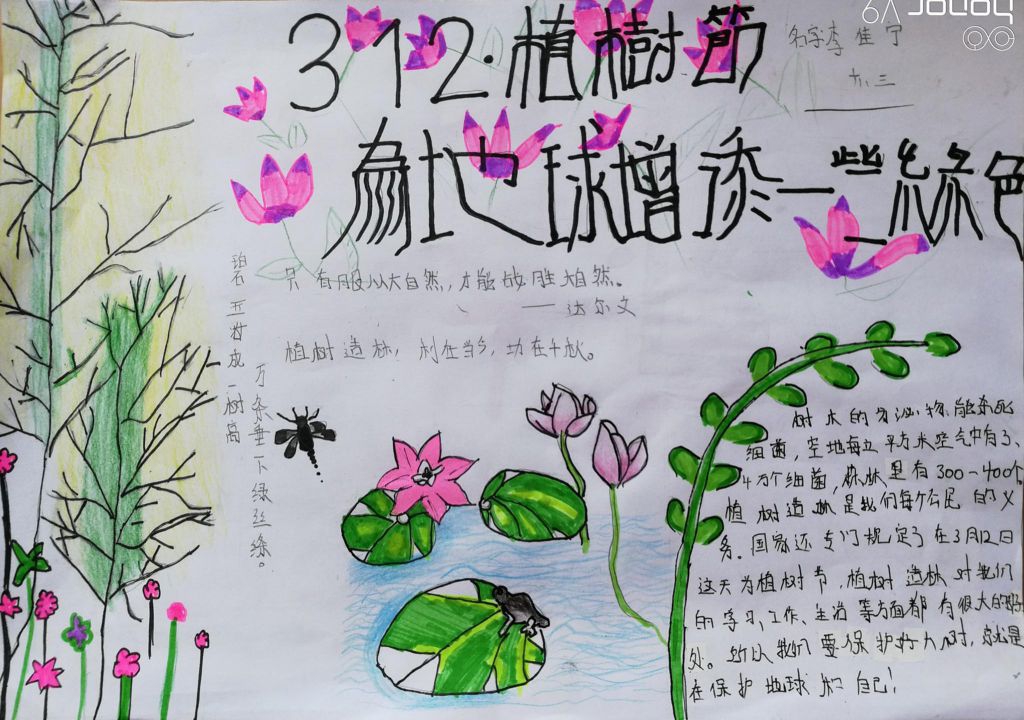2022植树节手抄报大全，让绿色不慢这个美丽的地球！