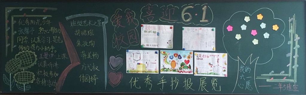 爱我校园喜迎六一黑板报
