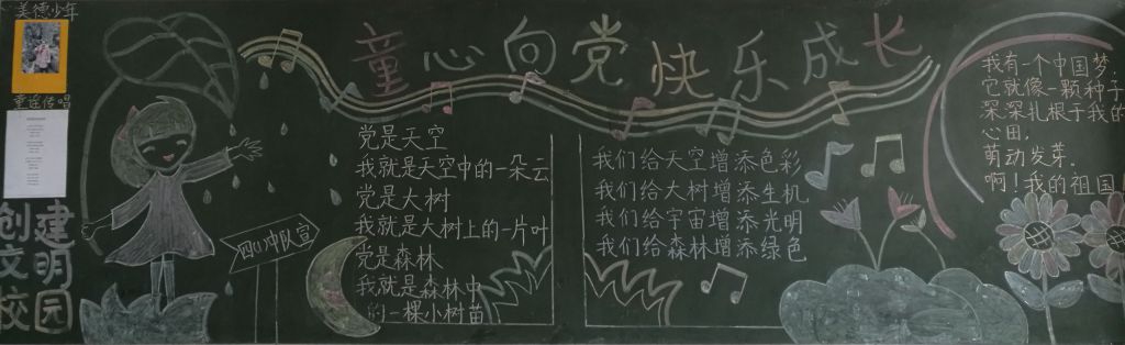 童心向党快乐成长黑板报
