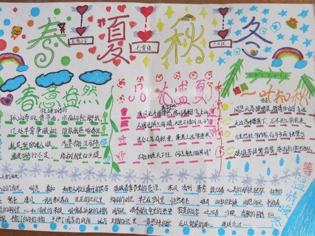春夏秋冬手抄报图片