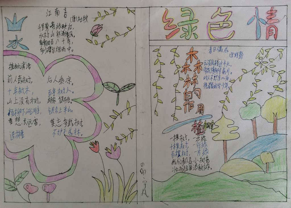 植树节环保手抄报图片