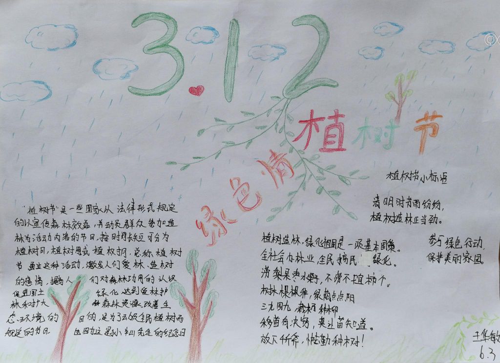 2022植树节手抄报大全，让绿色不慢这个美丽的地球！