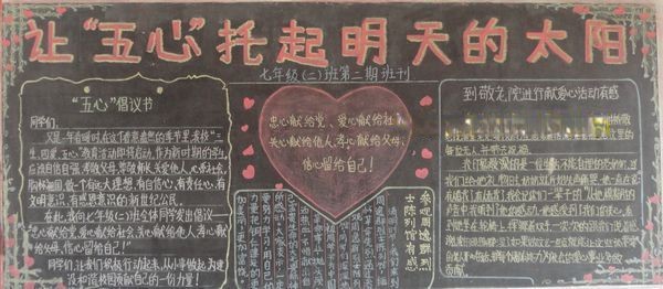 五心教育黑板报图片及内容