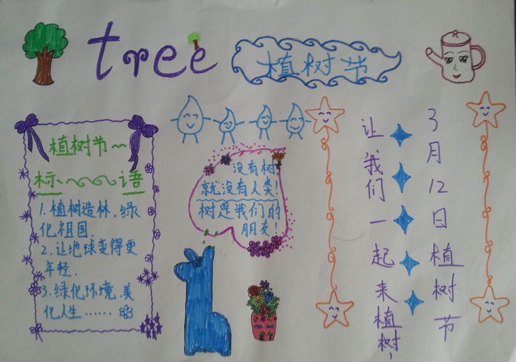 植树节爱绿护绿手抄报