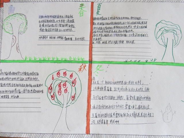 春夏秋冬手抄报图片