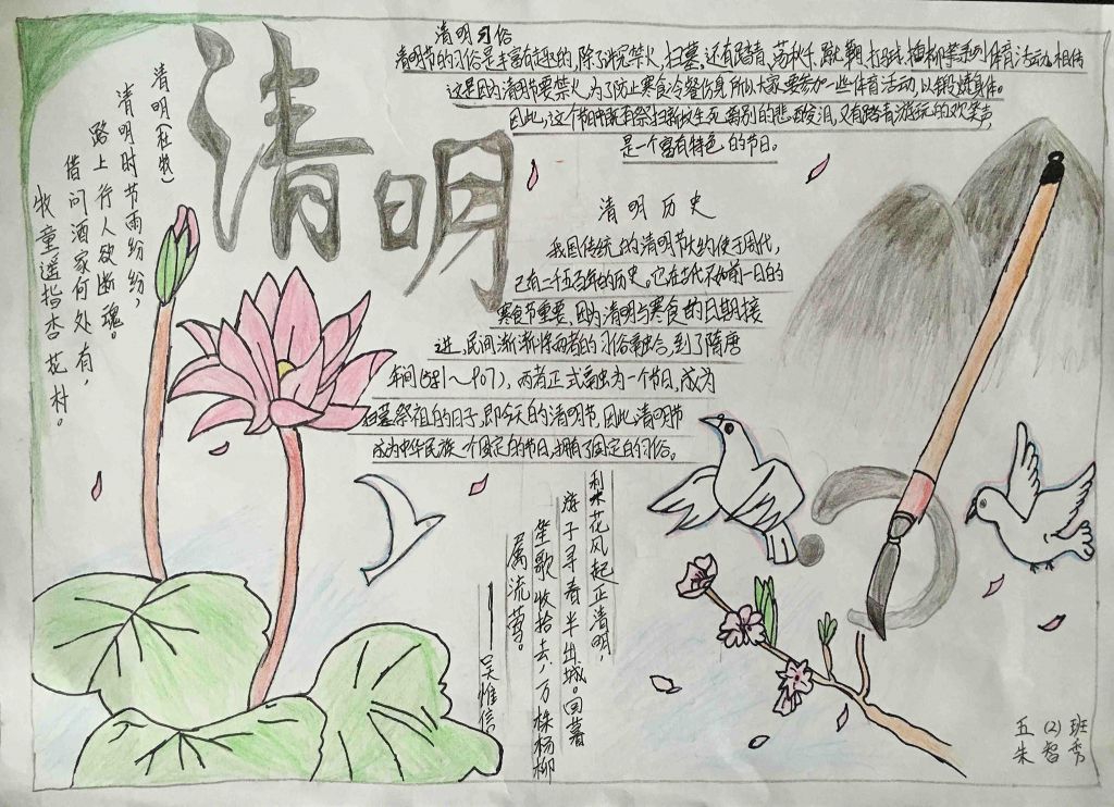 清明纪念先烈和爱国手抄报