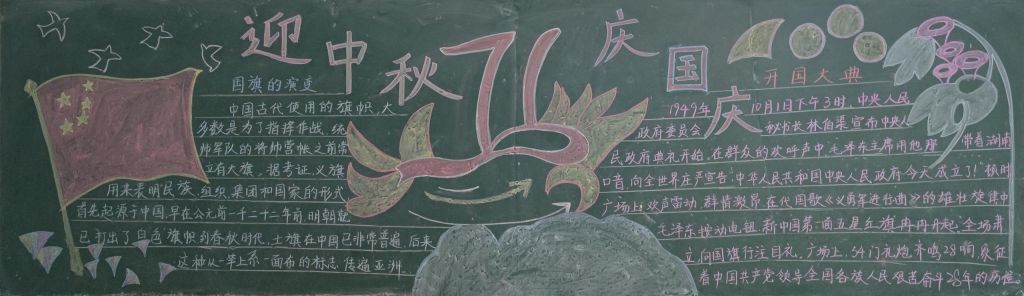 国庆中秋双节同庆黑板报图片大全