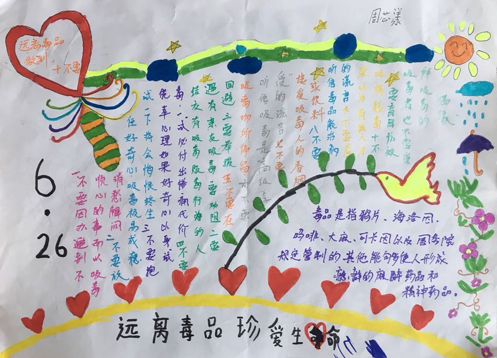 远离毒品健康成长手抄报