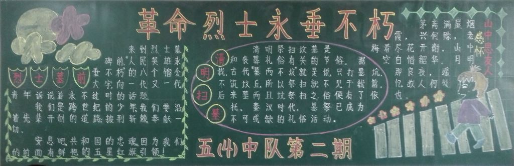 革命烈士永垂不朽黑板报