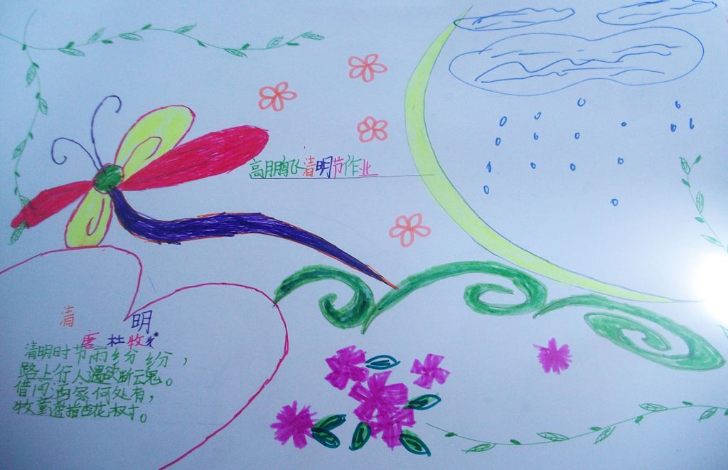 春风里的清明节手抄报