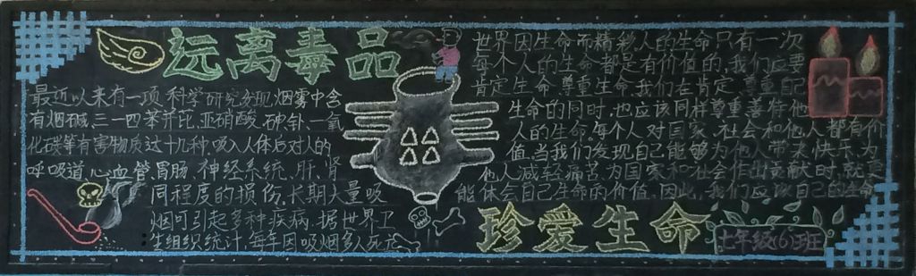 对毒品说不黑板报