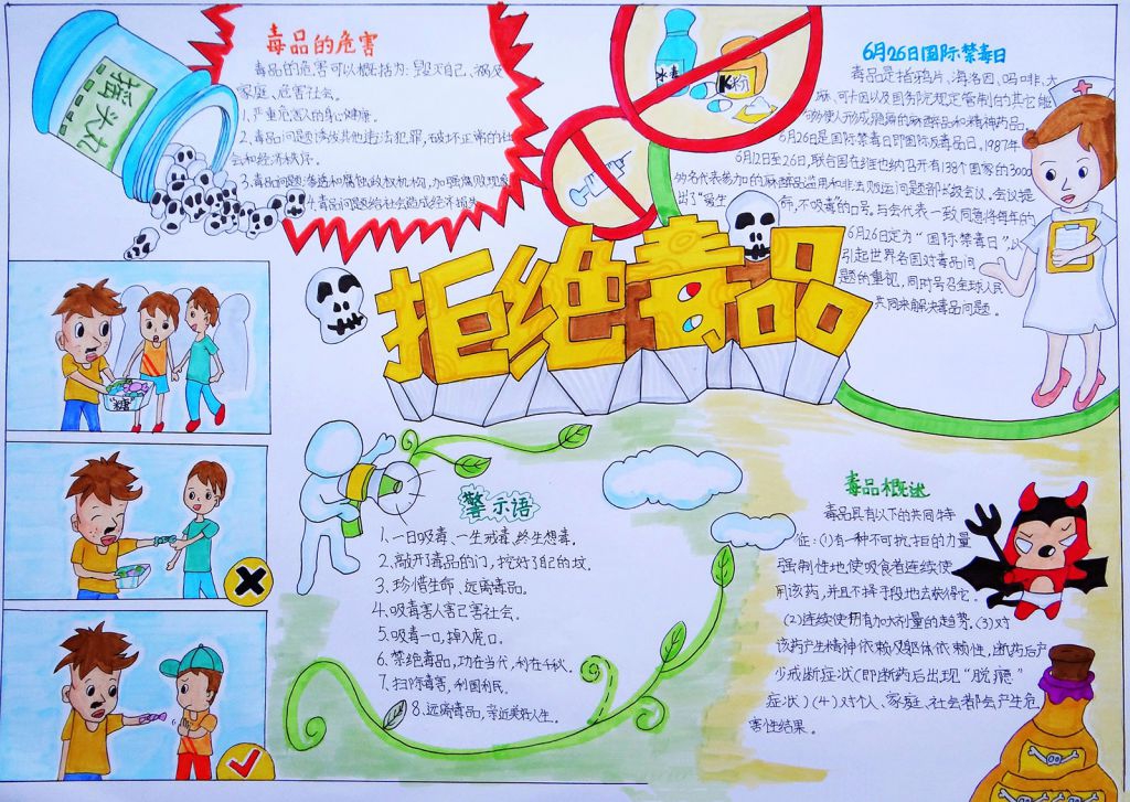 626国际禁毒日手抄报