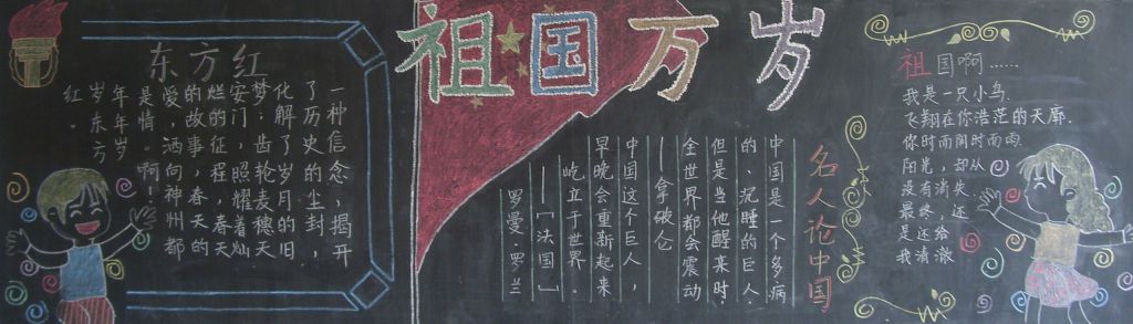 热烈庆祝2022国庆节黑板报