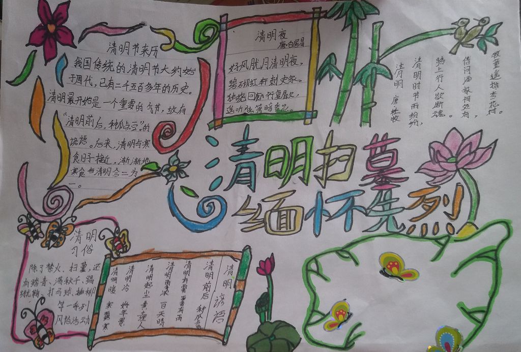了解清明文化手抄报图片