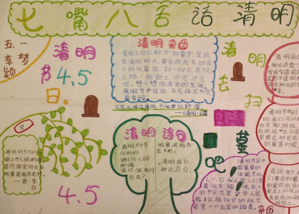 我心中的清明手抄报 我心中的清明手抄报