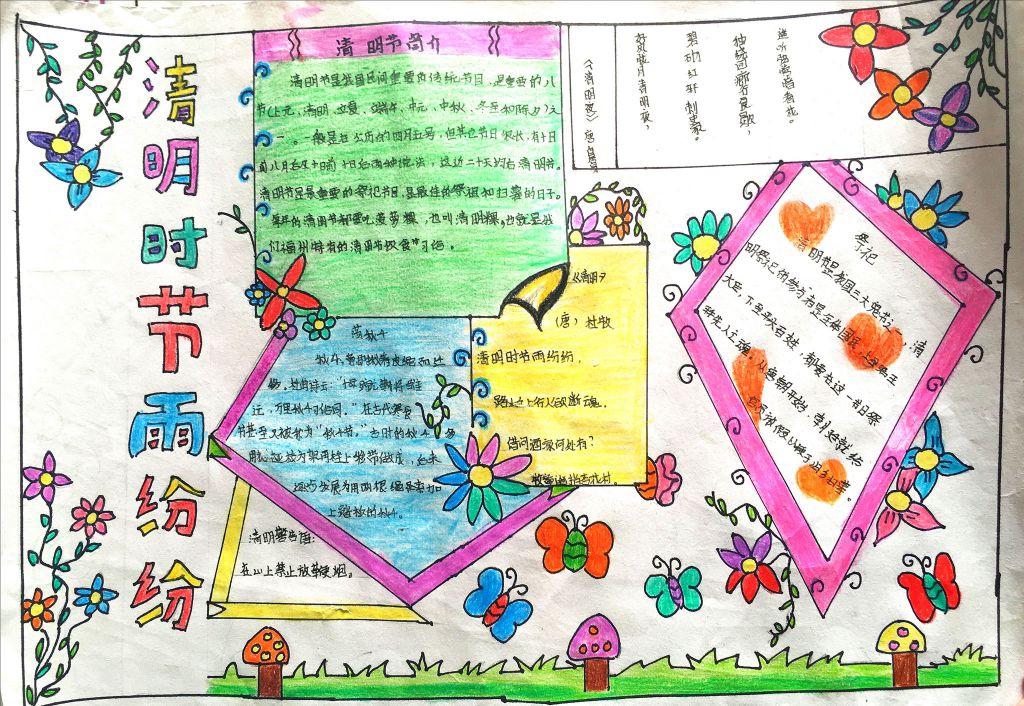 清明节“继承先烈遗志 珍惜幸福生活”手抄报