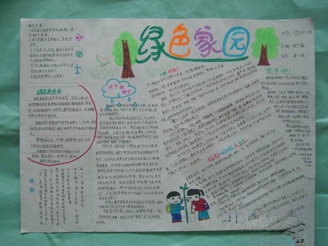 植树节手抄报作品：绿色家园