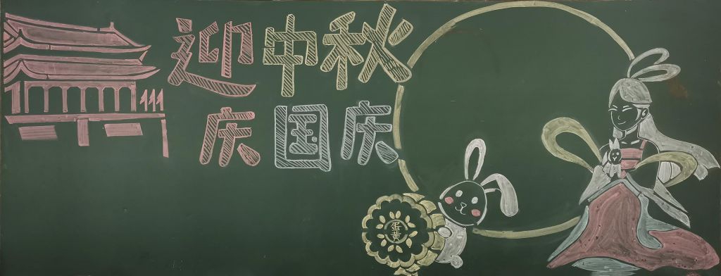 国庆中秋双节同庆黑板报图片大全