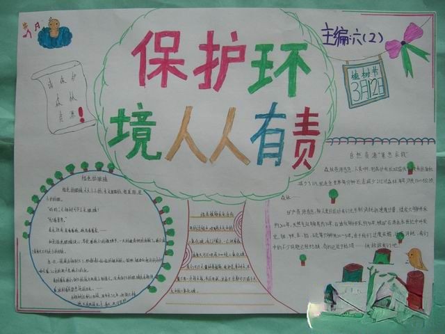 植树节手抄报：保护环境 人人有责